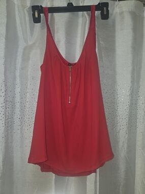 Express Red Zip-Front Sleeveless Camisole